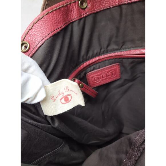 Lucky Brand Red Pebbled Leather Hobo Shoulder Bag - Picture 12 of 16